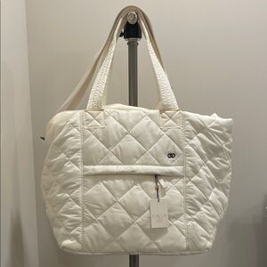 Calia Cream Quilted Tote Bag